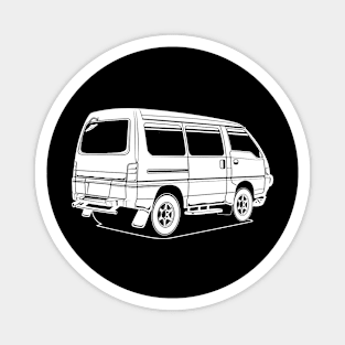 Jdm white print delica rear classic Magnet